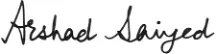 Arshad Saiyed Signature