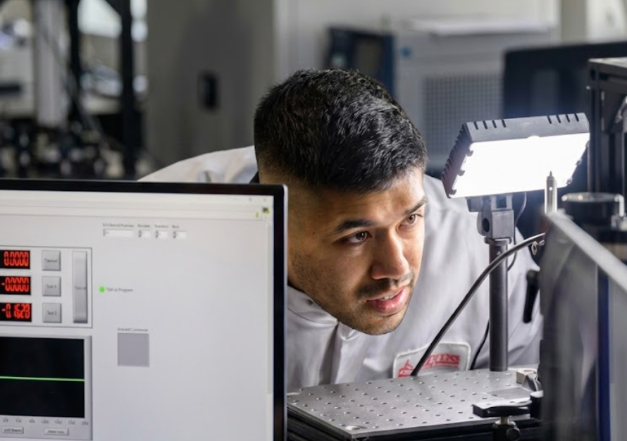 Student in lab