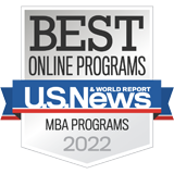 2022 U.S. News and World Report badge for Best Online MBA