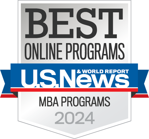 2024 U.S. News and World Report badge for Best Online MBA Programs