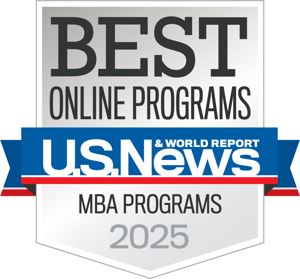 2025 U.S. News and World Report badge for Best Online MBA Programs